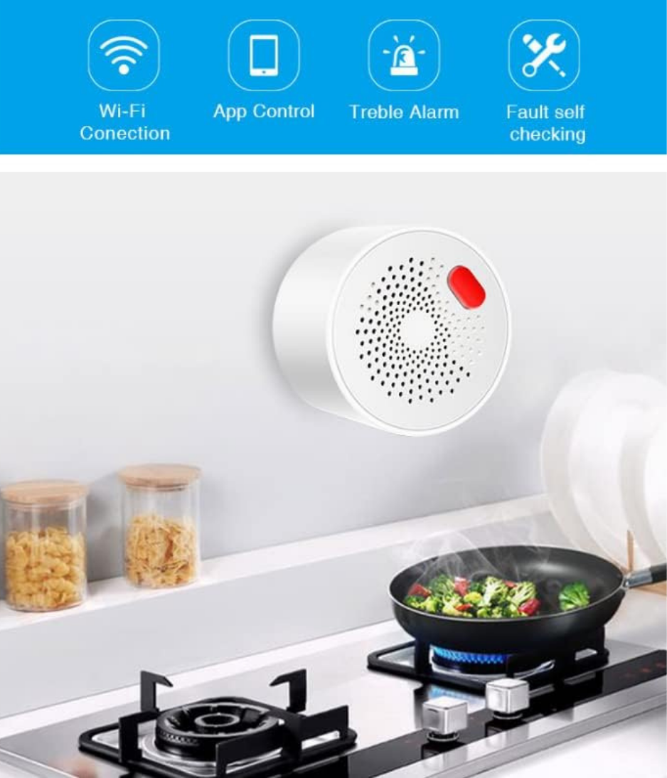 UanTii Smart Natural Gas Alarm Combustible Gas Detector Gas Leakage Sensor Works With Tuya Smart Life APP for Home Safety