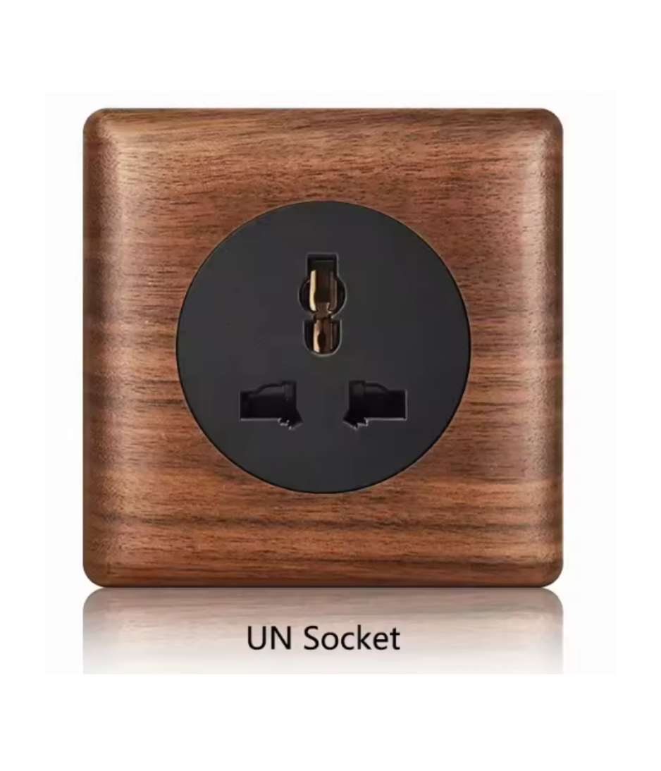 Wood Wall Switch Panel Led, Socket, Toggle Light Switch, Net Socket, Fan Switch, Dimmer Switch Knob