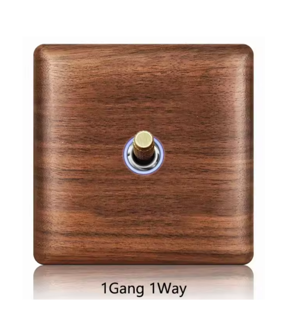 Wood Wall Switch Panel Led, Socket, Toggle Light Switch, Net Socket, Fan Switch, Dimmer Switch Knob