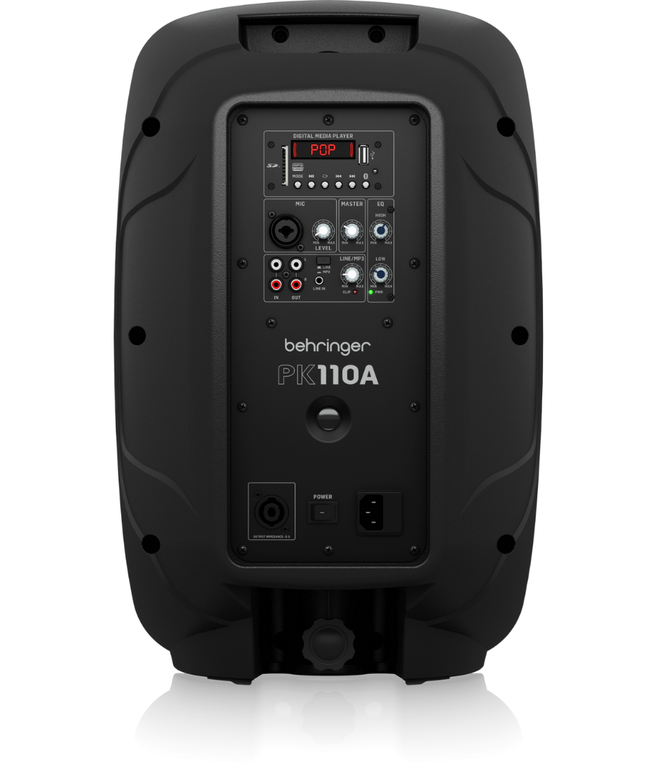 Behringer PK110A Active 320-Watt 10" PA Speaker System with Built-in Media Player, Bluetooth Receiver and Integrated Mixer