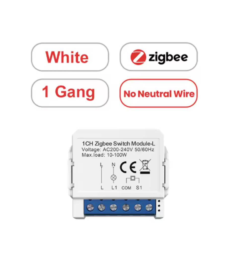 AVATTO Tuya ZigBee & Wifi Smart Light Switch No Neutral Relay Module 1/2/3 Gang Smart Life/Tuya App Control,Work with Alexa Google Home
