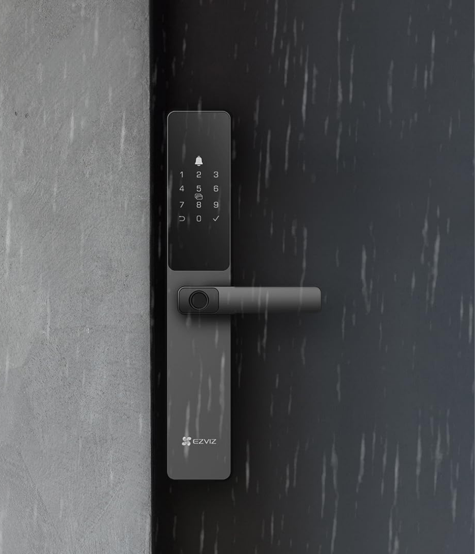 EZVIZ Smart Lock DL05, 7-in-1 Keyless Entry Door Lock, with Fingerprint Access, Multiple Unlock Options, Instant Alerts, Weather-Resistant, Child Safety Privacy Control