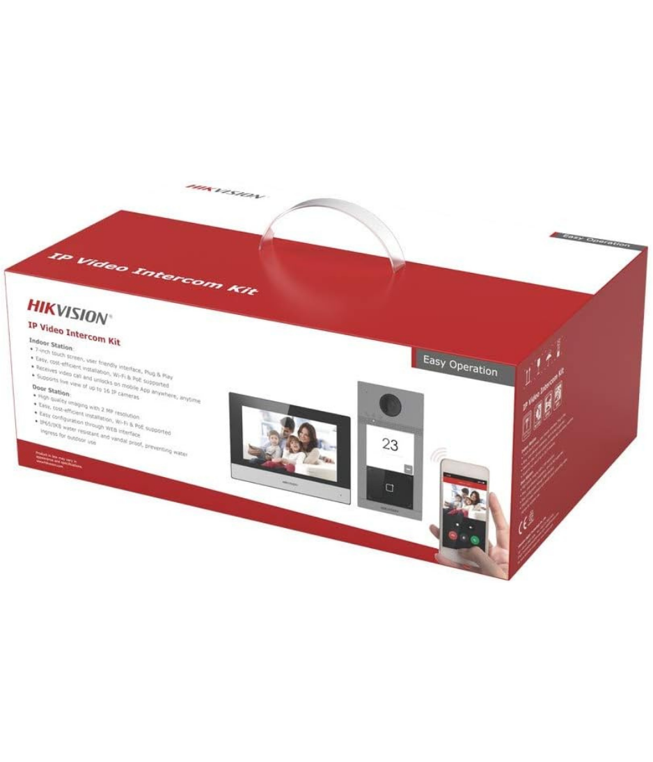 Hikvision DS-KIS604-P(B) WiFi IP Video Intercom Villa Door Station Bundle, 7-inch colorful touch screen with resolution 1024 × 600, Supports wireless network, Standard PoE