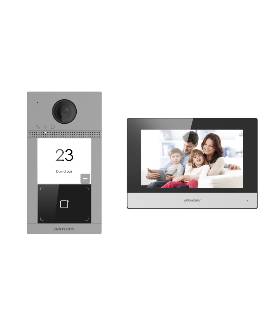 Hikvision DS-KIS604-P(B) WiFi IP Video Intercom Villa Door Station Bundle, 7-inch colorful touch screen with resolution 1024 × 600, Supports wireless network, Standard PoE