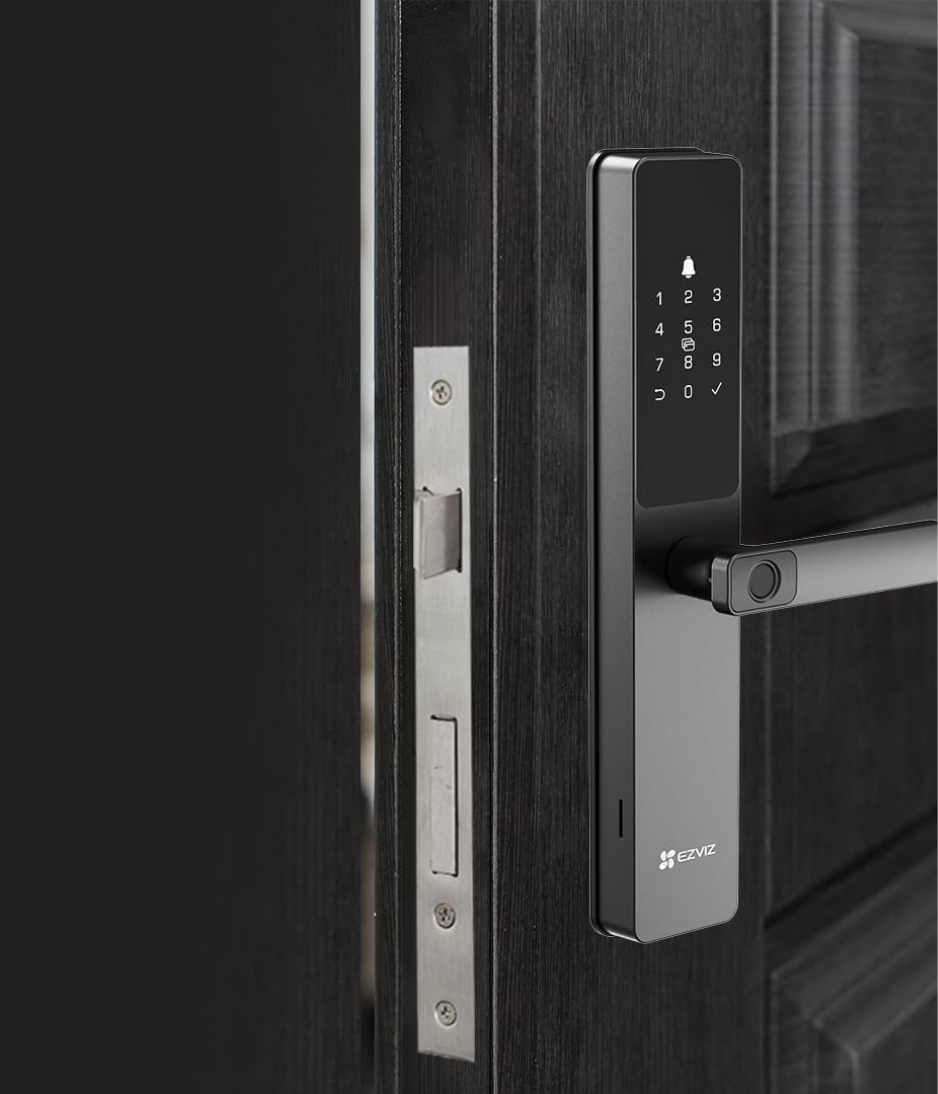 EZVIZ Smart Lock DL05, 7-in-1 Keyless Entry Door Lock, with Fingerprint Access, Multiple Unlock Options, Instant Alerts, Weather-Resistant, Child Safety Privacy Control