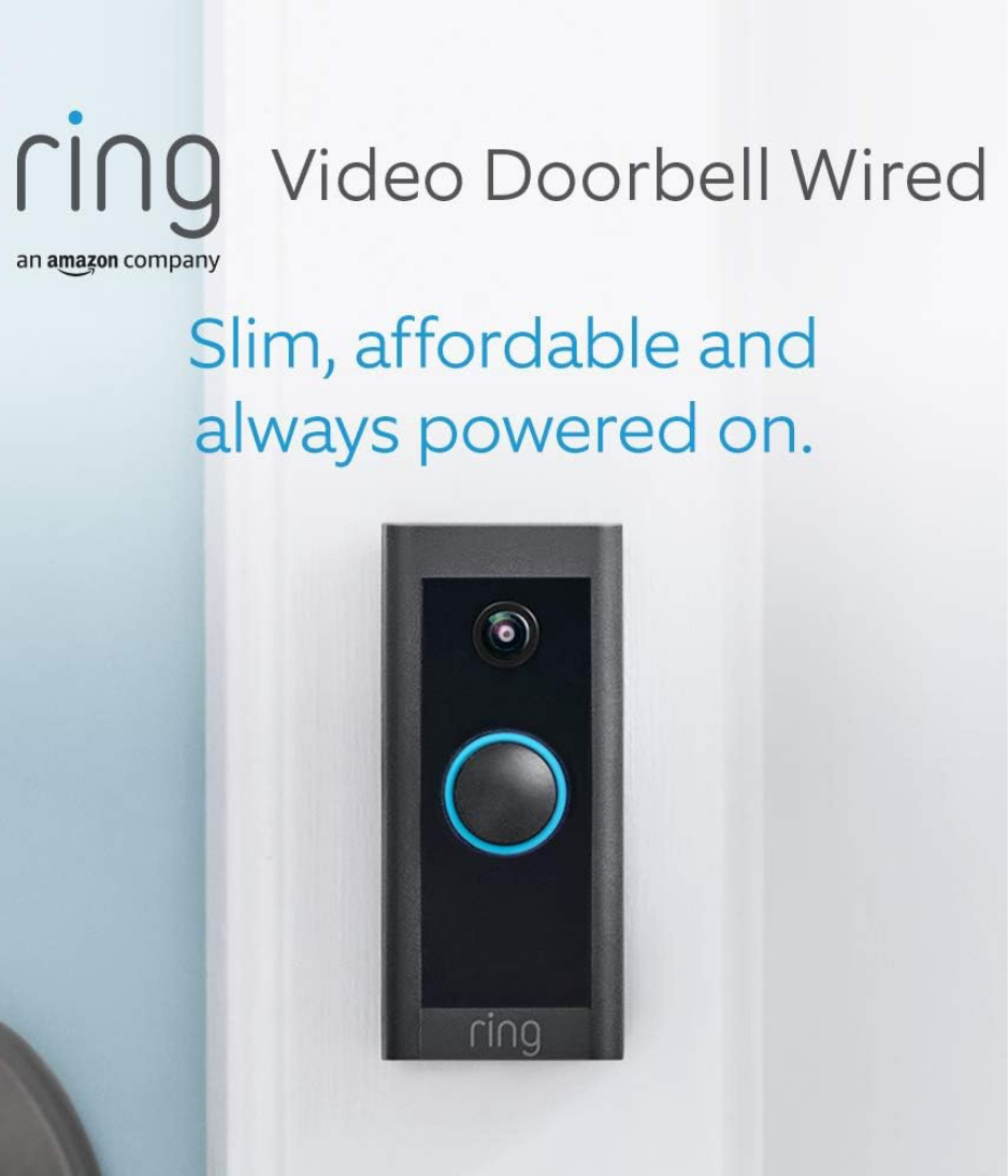 Ring Video Doorbell Wired | HD Video, Motion Detection, hardwired installation, works with 8-24 VAC (requires Ring Adaptor for 220-240 VAC) | 30-day free trial of Ring Home