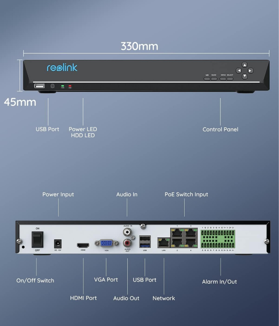 Reolink NVS36 36-Channel NVR with 48TB Storage Capacity
