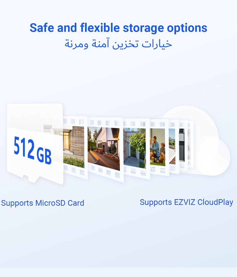 EZVIZ HP4 Wirefree Peephole Door Viewer Camera with Built in Doorbell, 1080p 4.3" Color Screen, Rechargeable Battery, Two-Way Talk, Night Vision, H.265 Video Tech, Ultra-wide-angle View, MicroSD Card