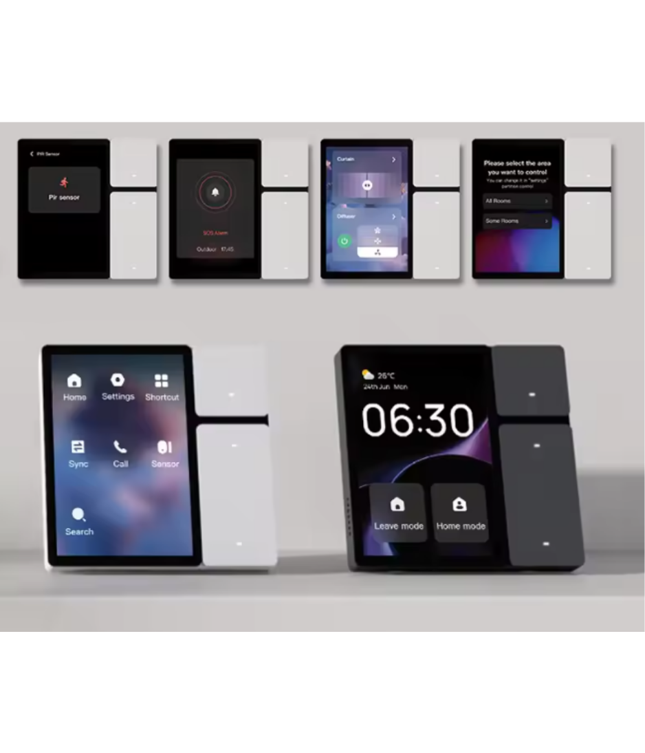 smart central control panel TUYA mini Scene mode Touch screen 3 Relays Built-in IR remote control Bluetooths Sigmesh Alexa Voice