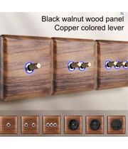 Wood Wall Switch Panel Led, Socket, Toggle Light Switch, Net Socket, Fan Switch, Dimmer Switch Knob