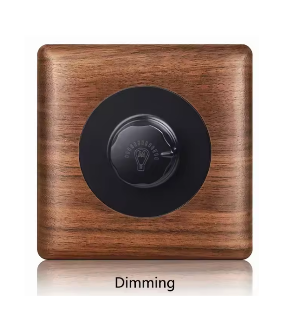Wood Wall Switch Panel Led, Socket, Toggle Light Switch, Net Socket, Fan Switch, Dimmer Switch Knob