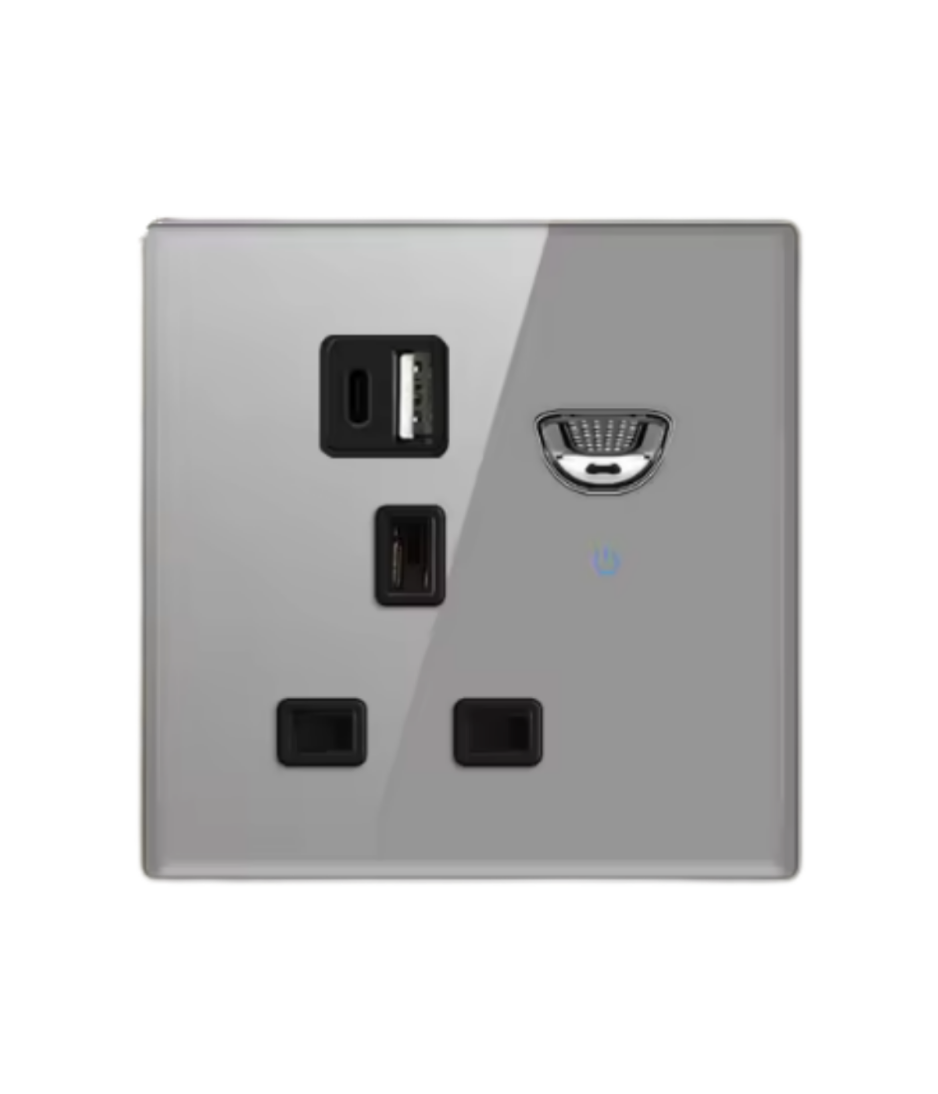 Tempered Glass Wall Switch Panel Led, Socket, Toggle Light Switch,  Net Socket, Fan Switch, Dimmer Switch Knob