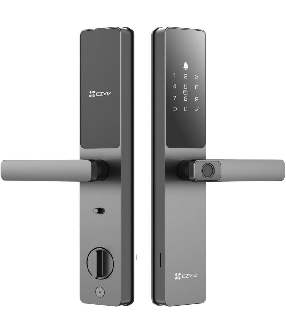 EZVIZ Smart Lock DL05, 7-in-1 Keyless Entry Door Lock, with Fingerprint Access, Multiple Unlock Options, Instant Alerts, Weather-Resistant, Child Safety Privacy Control