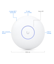Ubiquiti Networks Generic UniFi U7 Pro/Professional Access Point Indoor WiFi Dual Band WiFi 7 GeN | 6 GHz Band 5.7 GB/sec, 2.4 GHz Band 688 MB/sec Throughput Rate Up to 300+ Client, SGCC Steel - White