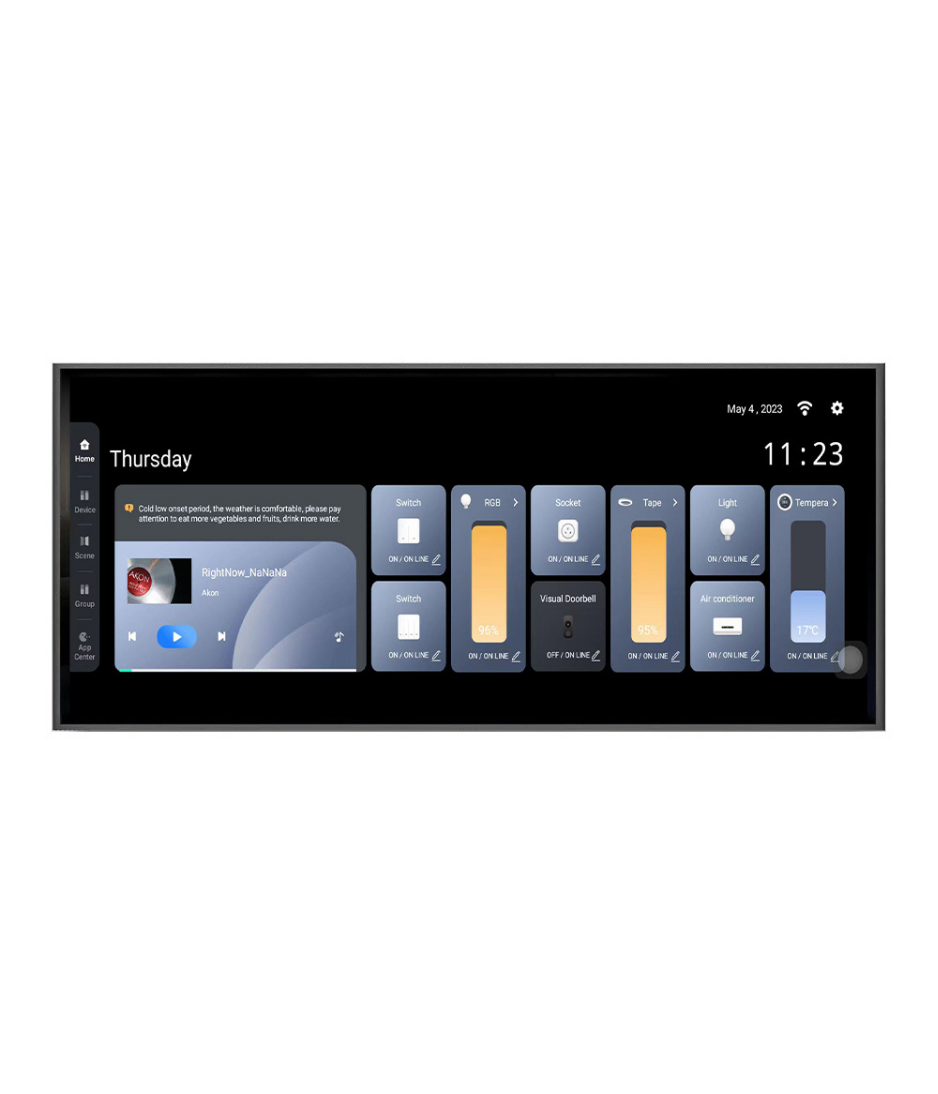 Smart Switch 12 Inch Control Panel Tuya Wi-Fi Ble Zigbee Smart Control Panel Central Control Screen Android System With Alexa Bultin For Home
