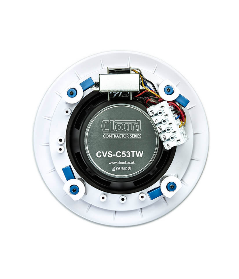 Cloud CVS-C53TW 5¼" Coaxial, 8Ω/<24W 100v, Ceiling Speaker WHITE