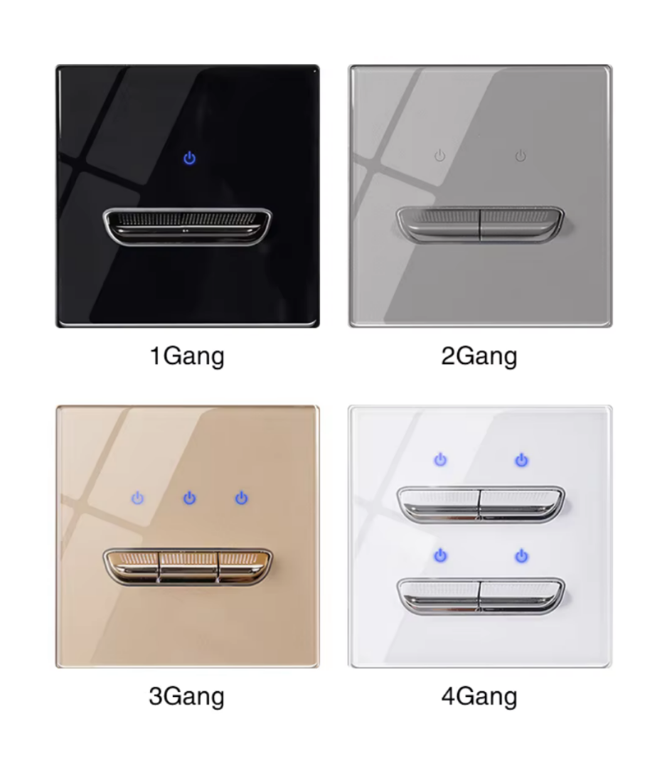 Tempered Glass Wall Switch Panel Led, Socket, Toggle Light Switch,  Net Socket, Fan Switch, Dimmer Switch Knob