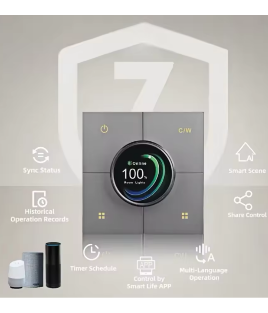 Smart Switch with wheel  X3 Tuya Smart Knob Dimming Switch, Zigbee Dual Relay Version | Timer Switch | Knob Light Dimming | Mobile Phone Control