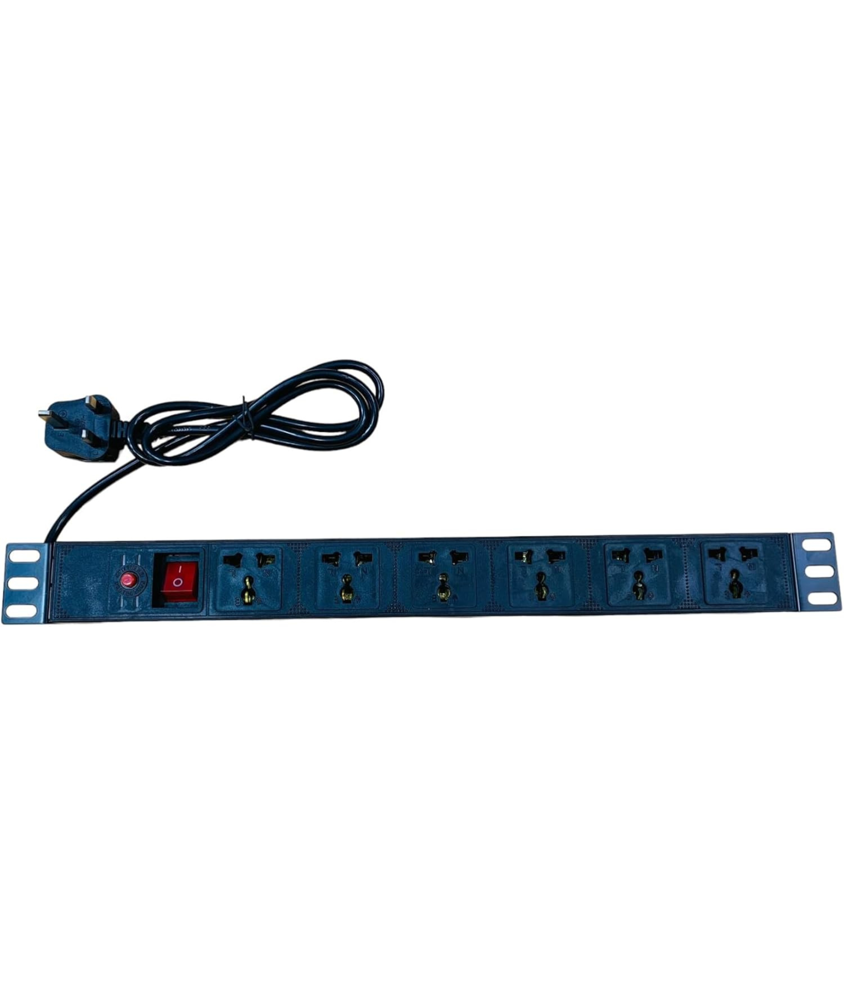 6-Way PDU 19" Rack mount Metal Power Distribution Unit UK 13A Type