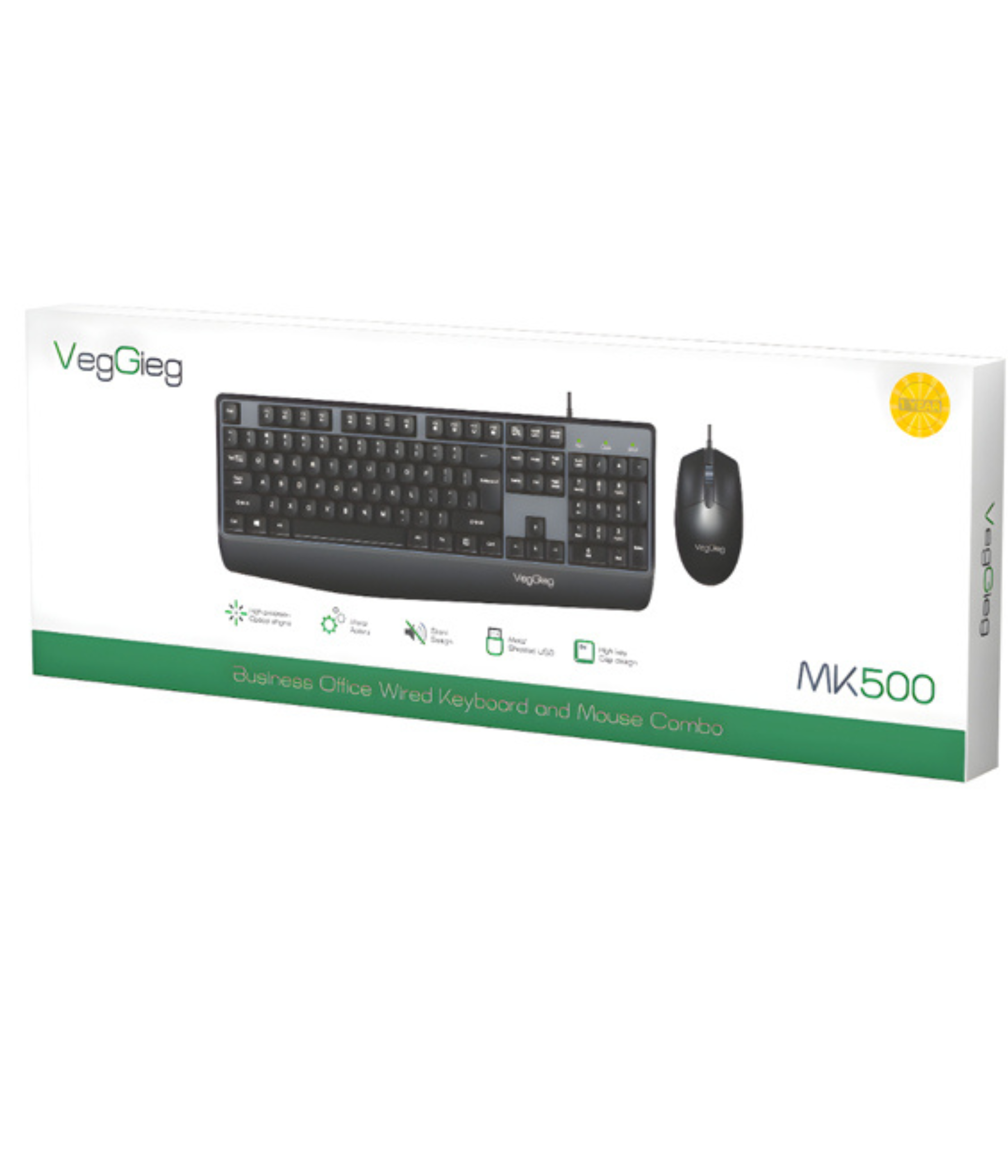 VegGieg MK500 Office Wired Keyboard and Mouse Combo