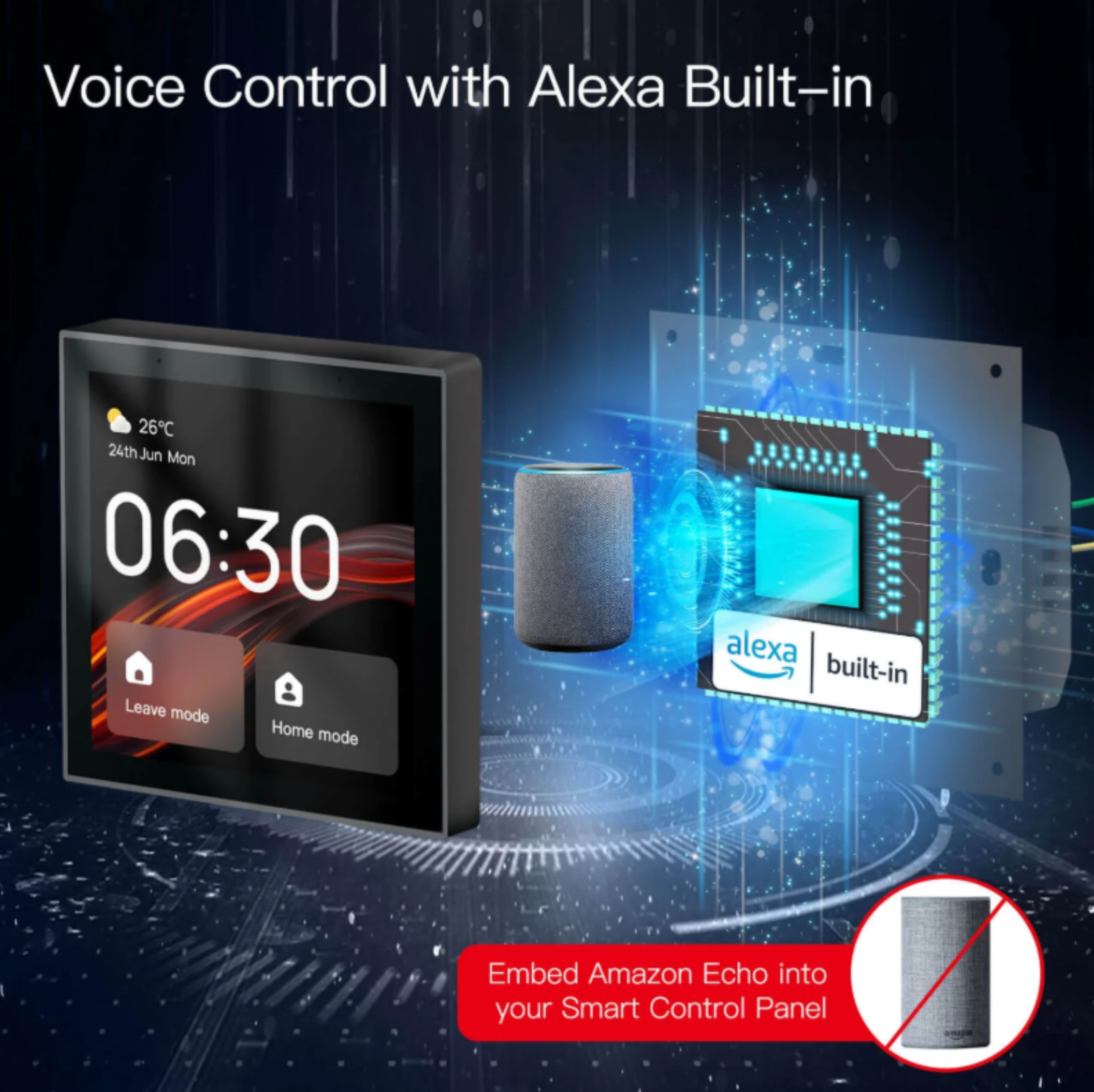 MOES Tuya Wifi Smart Touch Screen Center Control Panel with Voice Control Alexa Built-in ZigBee Gateway Built-in