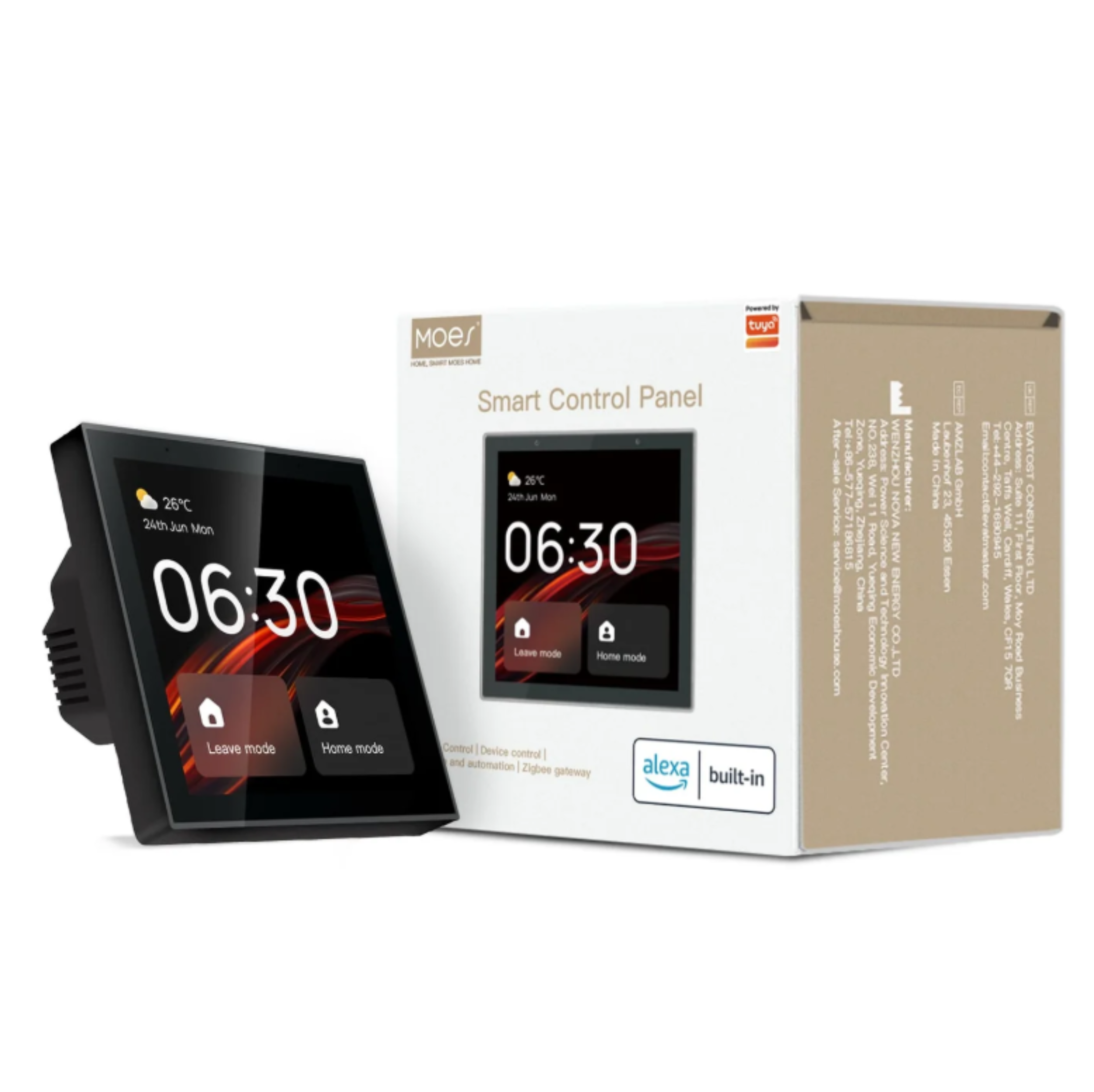 MOES Tuya Wifi Smart Touch Screen Center Control Panel with Voice Control Alexa Built-in ZigBee Gateway Built-in