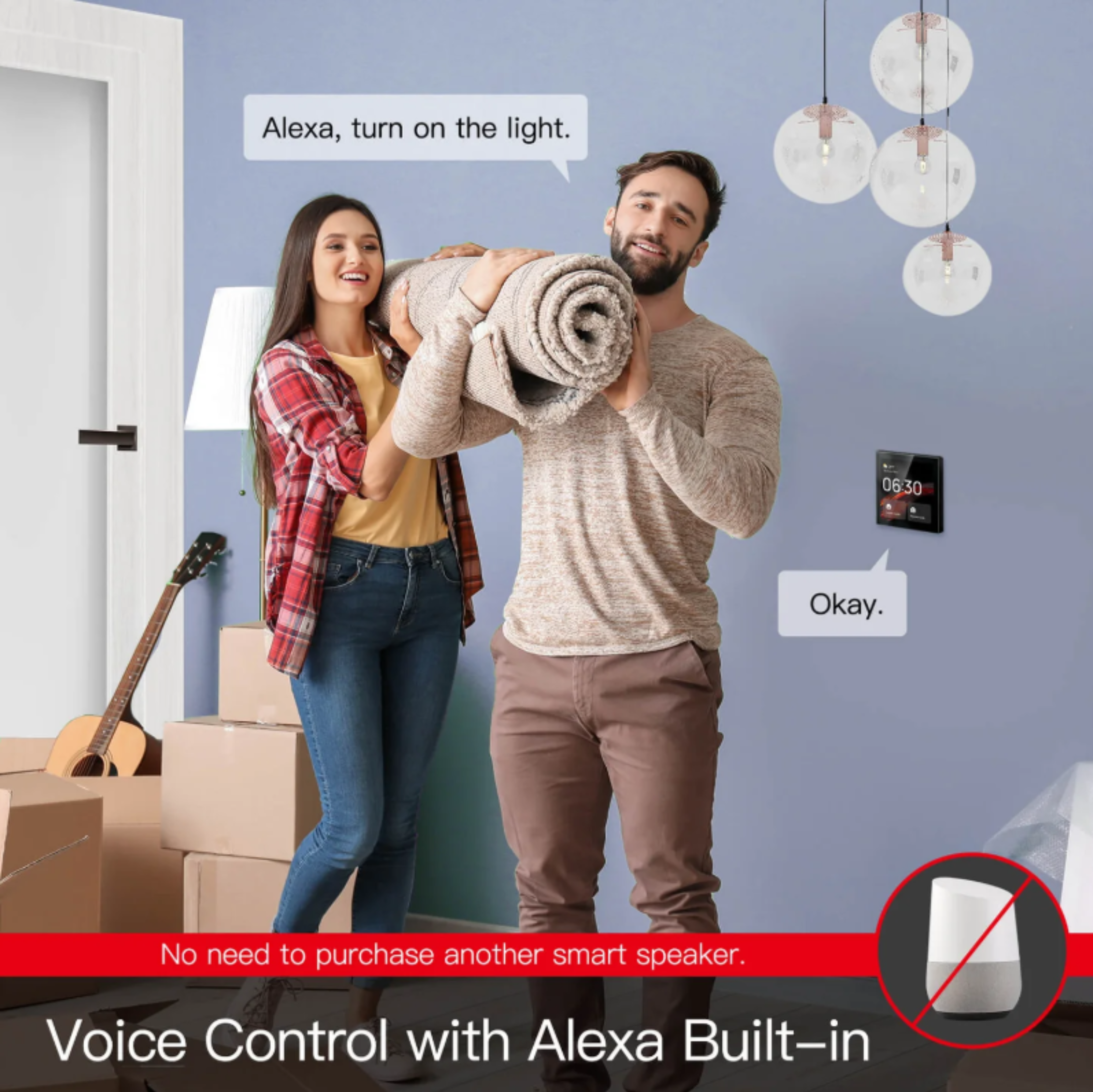 MOES Tuya Wifi Smart Touch Screen Center Control Panel with Voice Control Alexa Built-in ZigBee Gateway Built-in