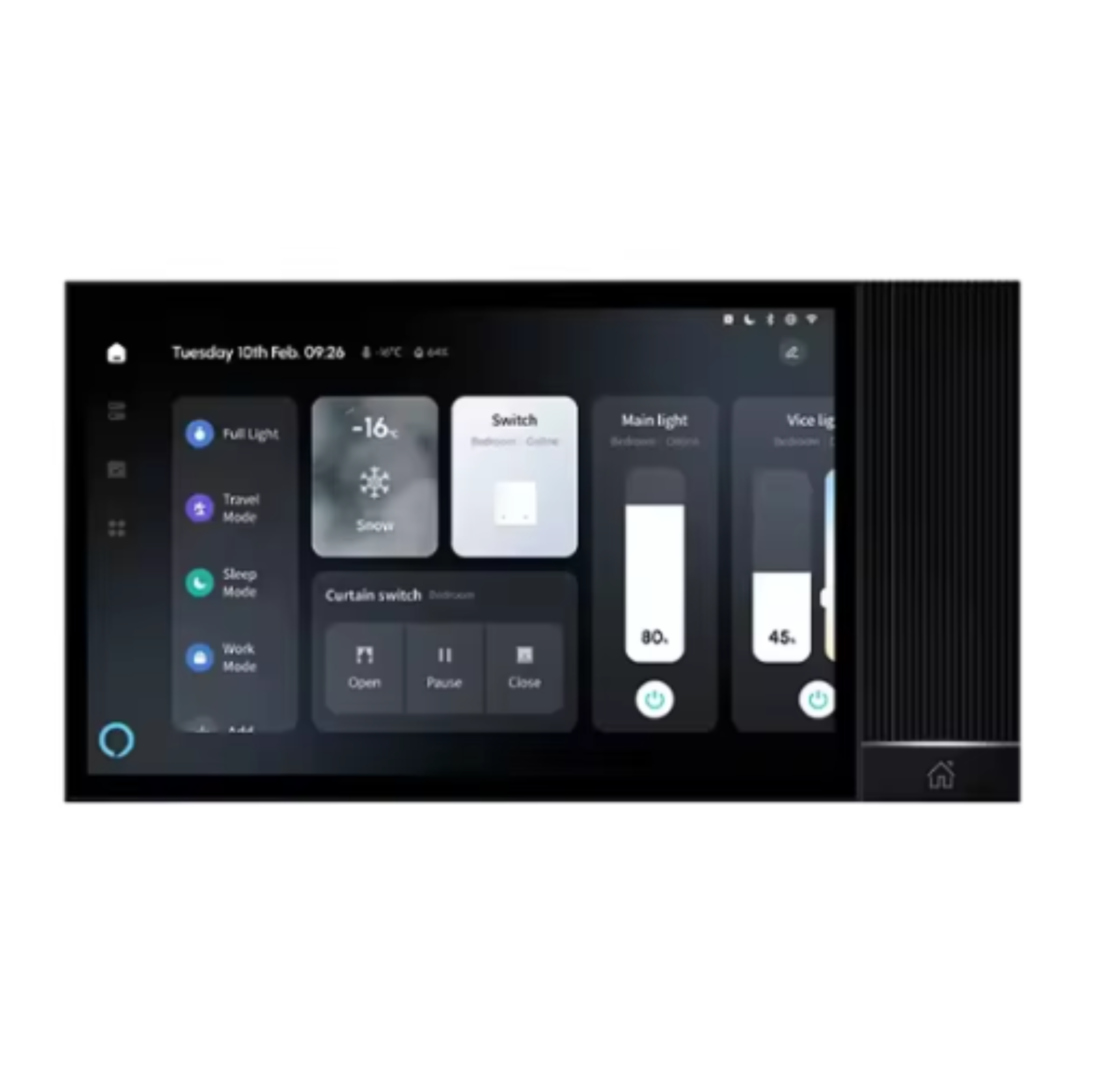 MOES 8 inch tuya smart home central panel touch screen tuya smart switch panel alexa with background music amplifier