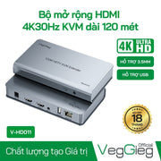 120 Meter 4K HDMI KVM Extender - USB & Audio Support - V-HD011