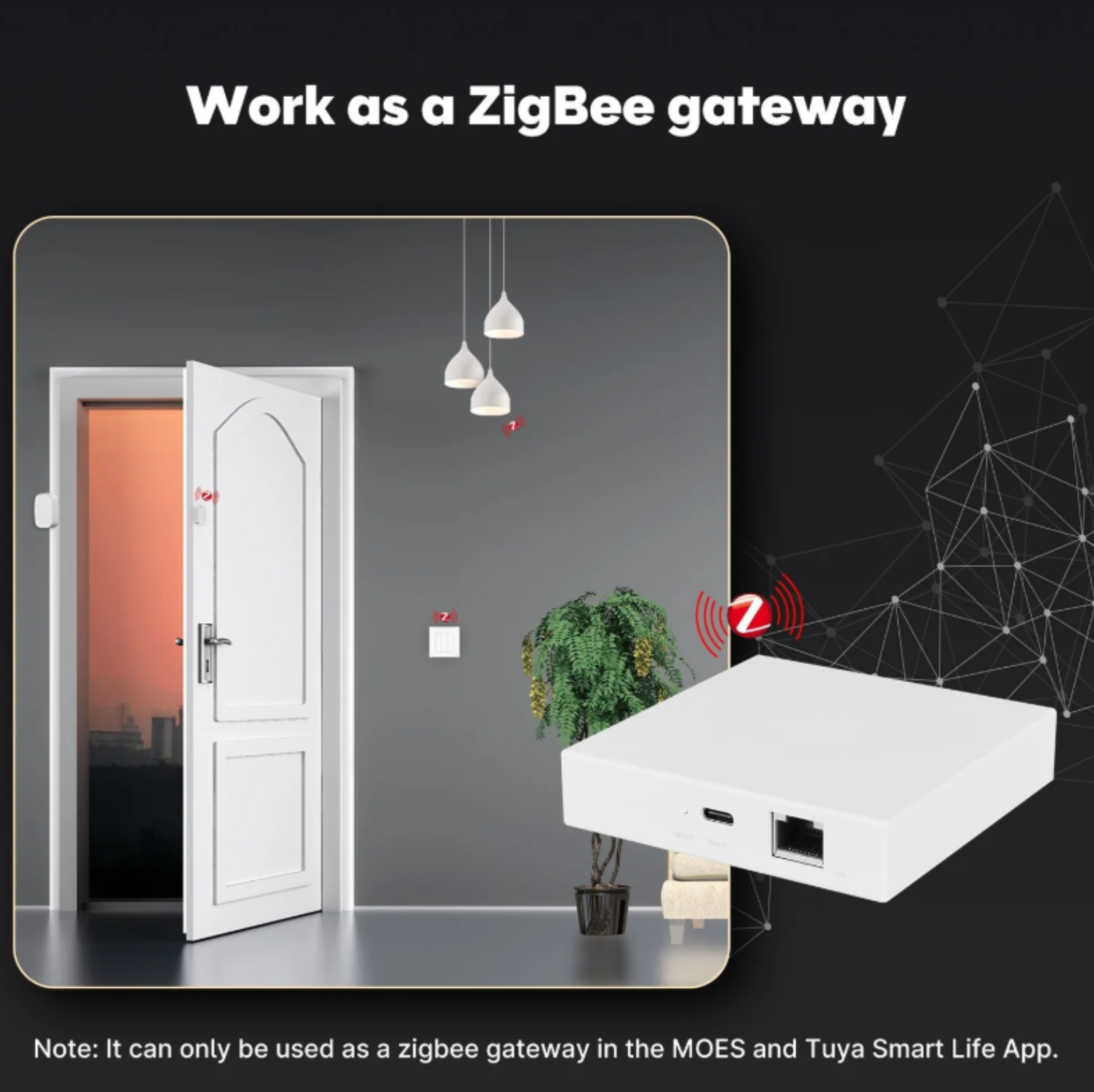 MOES Tuya Zigbee Matter Thread Gateway Smart Home Bridge Matter Hub